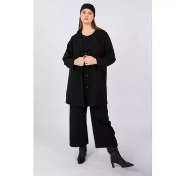 Женский пиджак большого размера с пуговицами, комплект из 3 шт., черный