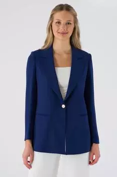Женский пиджак на одной пуговице, темно-синий GWEN