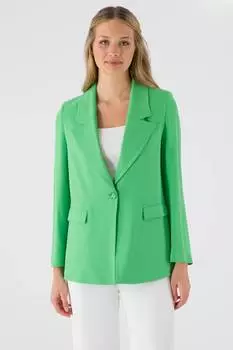 Женский пиджак на одной пуговице, зеленый LONG