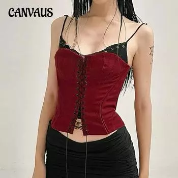 Женский пикантный женский коллизионный цвет ложные две части тканые завязки на талии тонкие подтяжки маленький жилет темперамент тип груди чистое желание топы S бордовый