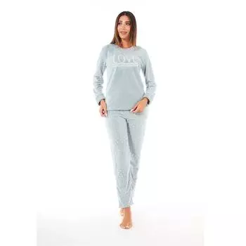 Женский пижамный комплект большого размера из плюшевого флиса в горошек Estiva