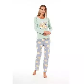 Женский пижамный комплект Estiva с клетчатым воротником и длинными рукавами