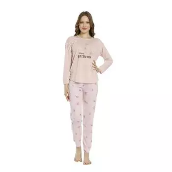 Женский пижамный комплект из вискозы с длинными рукавами и узором Estiva