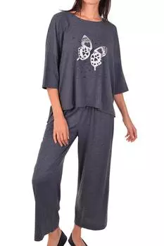 Женский пижамный комплект из вискозы с рукавом 3/4