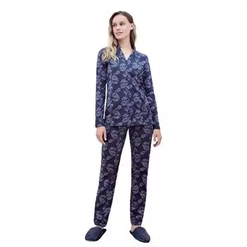 Женский пижамный комплект на пуговицах Eros из 100% хлопка с узором