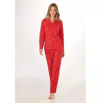 Женский пижамный комплект на пуговицах Eros из 100% хлопка в горошек