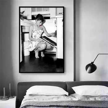 Женский плакат со знаменитостями, печать винтажных фотографий, кухонные картины, настенная живопись на холсте, интерьер гостиной