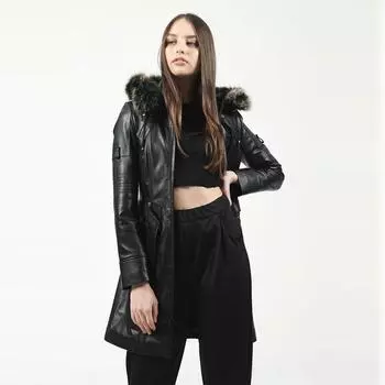 Женский плащ из натуральной кожи, женский плащ