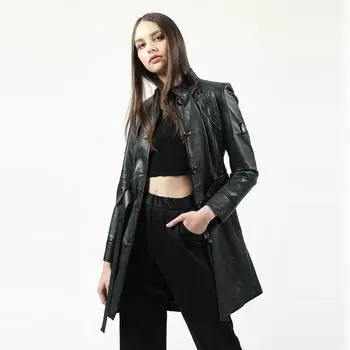 Женский плащ из натуральной кожи, женский плащ