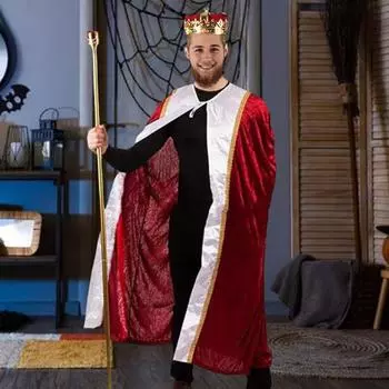 Женский плащ на Хэллоуин, король, королева, косплей, шнуровка, длина до пола, цветное кружевное украшение, представление, праздничный плащ S красный