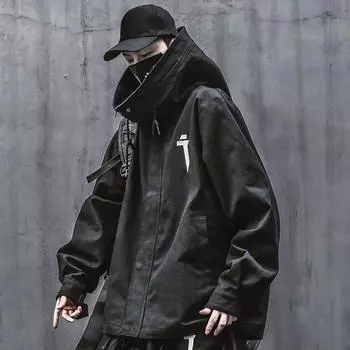 Женский плащ с капюшоном High Street, осенний однотонный японский модный винтажный повседневный плащ оверсайз, технологичная одежда Harajuku S белый