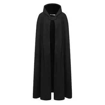 Женский плащ с открытой передней частью, кардиган, куртка, накидка, плащ плюс L чёрный