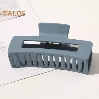 Женский пластиковый коготь для волос, противоскользящие зубы, сильный захват, заколка для волос на затылке, матовая текстура, держатель для волос в виде акулы, аксессуары для головы синий