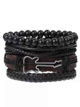 Женский плетеный кожаный браслет One Size