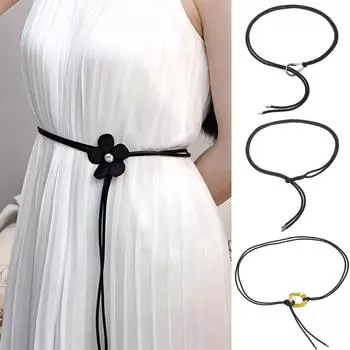 Женский плетеный пояс, однотонный пояс, регулируемая длина, подростковое пальто для девочек, платье, рубашка, завязывающийся пояс 6