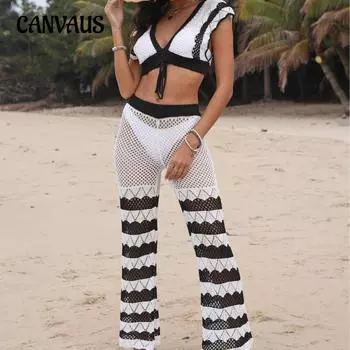 Женский пляжный комплект из двух предметов: сексуальный глубокий V-образный вырез на шнуровке, микро-клеш S белый