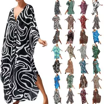 Женский пляжный отдых на море, кружевной длинный легкий портативный однотонный купальник, блузка One Size