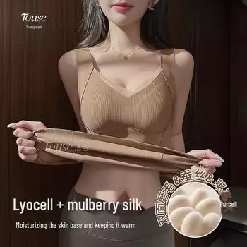 Женский плюшевый облегающий жилет с V-образным вырезом и подогревом на осень и зиму XL [120-135 lbs]