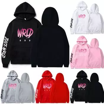 Женский плюшевый свободный пуловер с длинными рукавами, буквенным принтом и толстовкой из веревки L чёрный