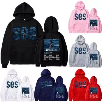 Женский плюшевый свободный пуловер с длинными рукавами, буквенным принтом и толстовкой из веревки L чёрный