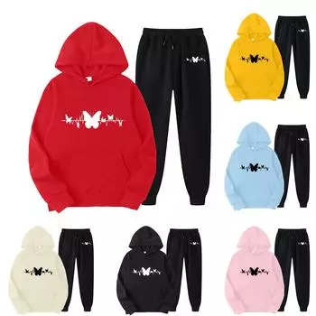 Женский плюшевый свободный пуловер с длинными рукавами и принтом на День святого Валентина, комплект с капюшоном M красный