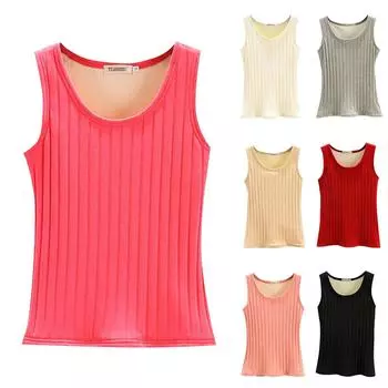 Женский плюшевый утолщенный жилет на подтяжках с U-образным вырезом, утягивающее термобелье для похудения L винный