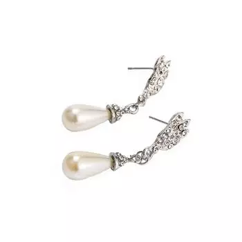 Женский подарочный чокер с жемчужным кулоном, серьги, ожерелье, комплект свадебных украшений с кристаллами белый