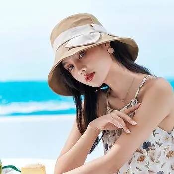 Женский подарок, высокое качество, женская панама из 100% хлопка, летняя пляжная складная кепка от солнца, женские шикарные рыбацкие шляпы с широкими полями Head 55-58cm
