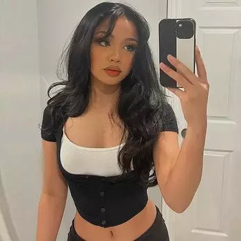 Женский поддельный топ из двух частей с короткими рукавами и U-образным воротником, короткие лоскутные топы с обнажением пупка S чёрный