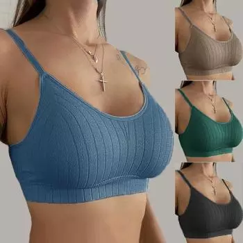 Женский полосатый бюстгальтер без рукавов, мягкие топы на бретелях, укороченный топ без косточек, бюстгальтеры-трубы, бесшовный топ One Size бежевый