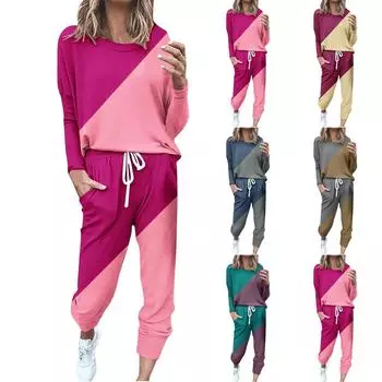 Женский полосатый принтованный спортивный костюм из 2 предметов, удобная толстовка с круглым вырезом, спортивные штаны для занятий йогой и тренировкой L зелёный