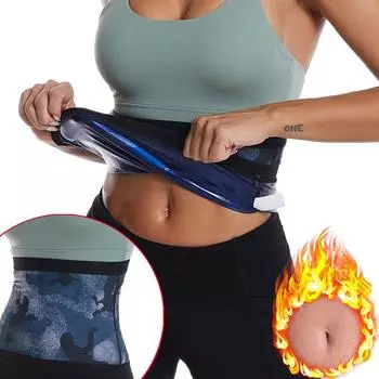 Женский пояс для сауны и пота, фитнес-пояс, спортивный пояс для коррекции талии, камуфляжный пояс для живота S/M