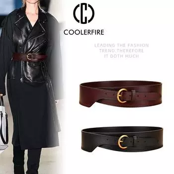 Женский пояс из натуральной кожи, модный роскошный дизайнерский брендовый пояс-корсет, платье с высокой талией, женский пояс больших размеров YF1017 105cm белый