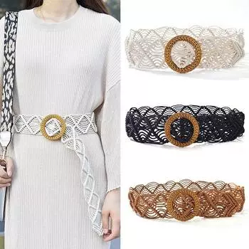 Женский пояс, модный ретро-ремень из вощеной веревки, плетеный на талии, этнический стиль, плетеный вручную, очень широкий на талии, в паре с поясом для юбки, пальто 105cm