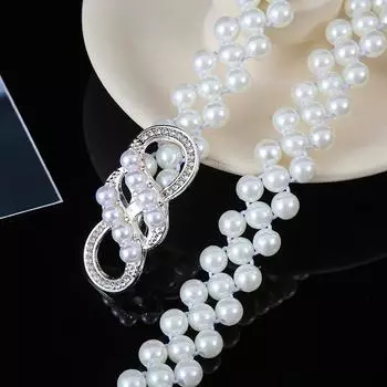 Женский пояс с цепочкой на талию, инкрустированный жемчугом, бриллиантами, с украшением на талии, тонкий пояс, расшитый бисером, эластичный пояс A5