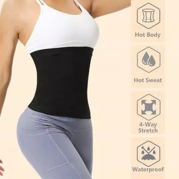 Женский пояс-сауна для пота, тренажер для талии, пояс-триммер для женщин, сауна, синий, сауна, Swe D4E3 Silvery-L