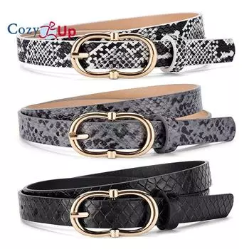 Женский пояс со змеиным узором, индивидуальная одежда, цельная юбка, джинсы, многоцветный пояс для женщин 105x1.9cm чёрный