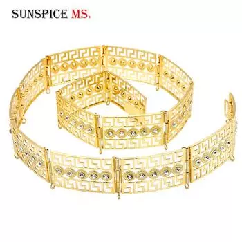 Женский пояс золотого цвета, пояс-цепочка, Этнические свадебные украшения, металлические украшения с кристаллами, 2023 золотой