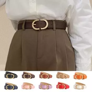 Женский поясной ремень для повседневной носки, простой поясной ремень для брюк, джинсов, модный пояс для девочек, классический пояс из искусственной кожи для ходьбы темно-синий