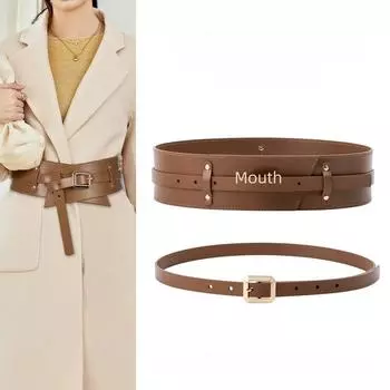 Женский поясной ремень из натуральной коровьей кожи с пряжкой в стиле ретро