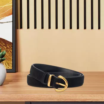 Женский поясной ремень в винтажном стиле, регулируемый для юбки, уличного платья чёрный