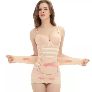 Женский послеродовой пояс для живота, тонкий бандаж, формирователь тела, тренажер для талии, корсет Cinchers 3in1, корректирующее белье для похудения, нижнее белье M