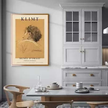 Женский постер Густава Климта, классическая известная живопись, художественная картина, скандинавский принт, современный домашний декор для гостиной 21cm30cm NoFrame