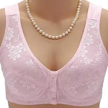 Женский повседневный бюстгальтер с цветочным принтом спереди, нижнее белье среднего возраста, бюстгальтер без косточек 38/85 розовый
