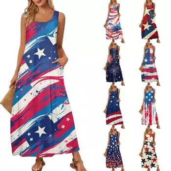 Женский повседневный длинный сарафан, летнее пляжное платье, круглый вырез, без рукавов, свободный сарафан S бежевый