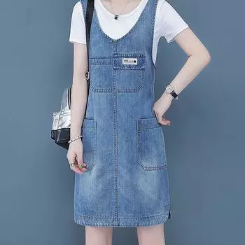Женский повседневный джинсовый комбинезон, уличная одежда, высокая талия, карманы, длина, комбинезон, платье размера плюс S