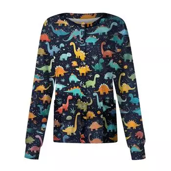 Женский повседневный кардиган с длинными рукавами на одной пуговице, защитный костюм с животным принтом L синий