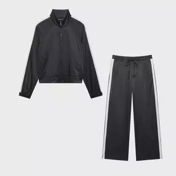 Женский повседневный комплект из атласного жакета и брюк Extra Small