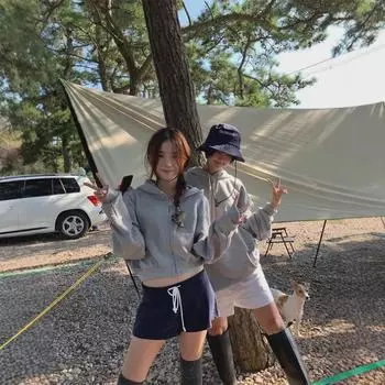 Женский повседневный комплект из толстовки и спортивных штанов Han Dongdaemun осень/зима 2024 года One Size