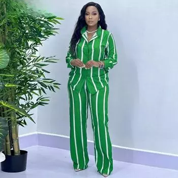 Женский повседневный костюм-двойка в европейском и американском стиле на осень 2024 г.: Рубашки и брюки с длинным рукавом Small оранжевый